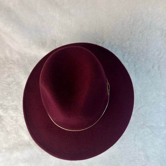 Vince Camuto 100% Wool Wide Brim Fedora Hat – Burgundy – New main image 8